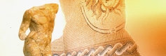 LUXURY BATH & SPA DESIGN, INTERIOR DESIGN. Torso sculptured in yellow Siena Marble with artistically designed background mosaic.jpg